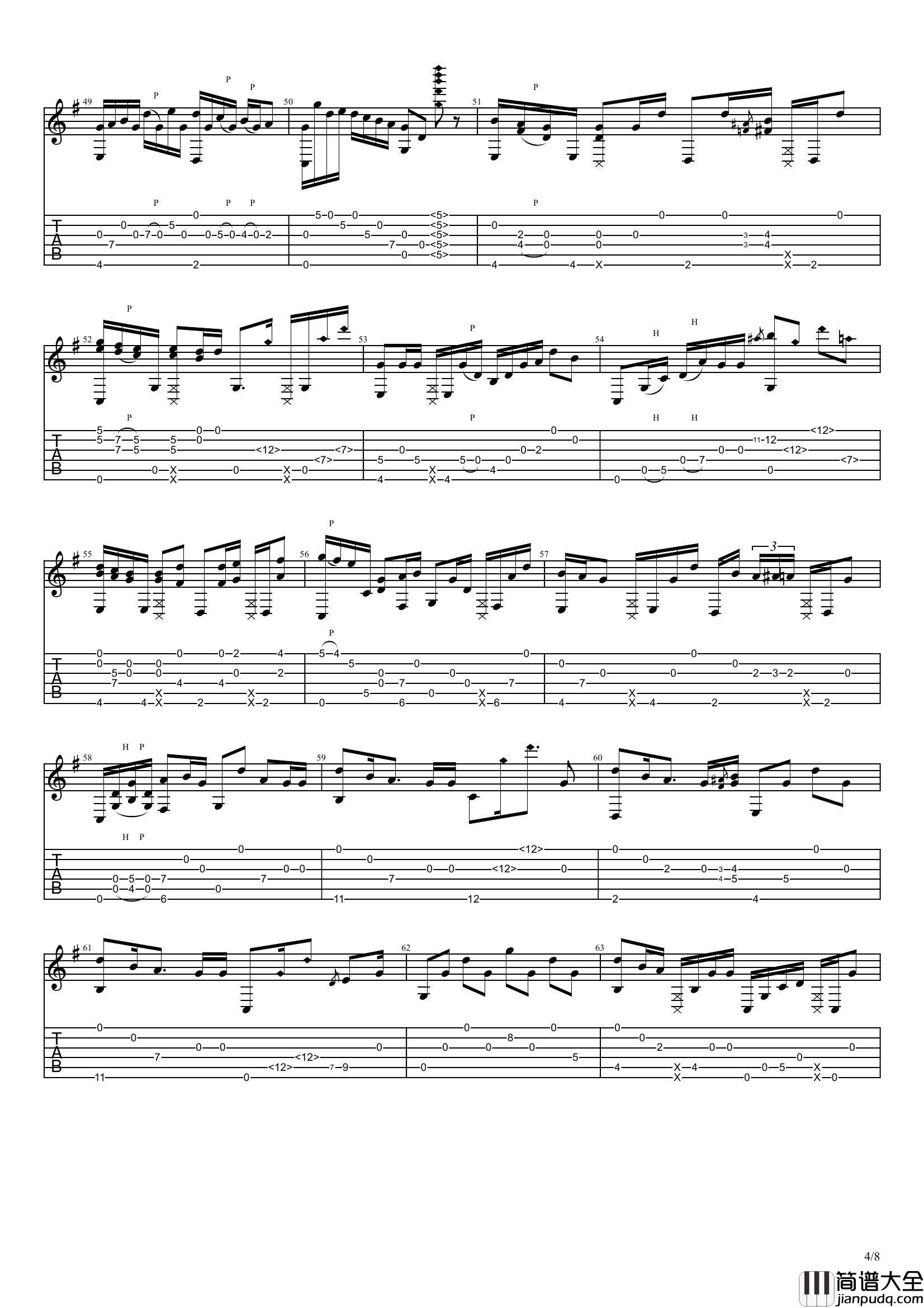 你的名字指弹谱_C调六线谱_音乐之家编配_Radwimps