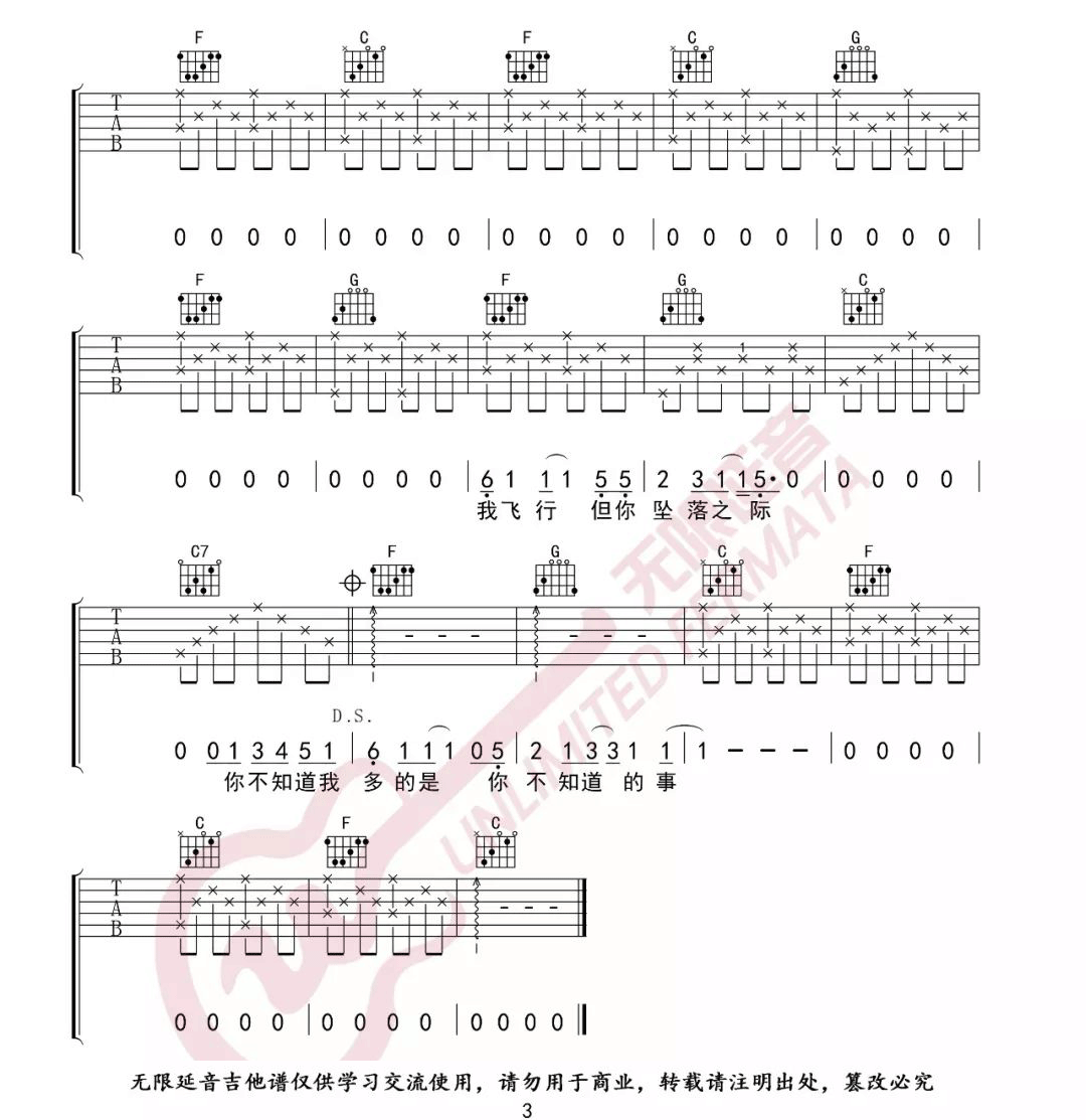 你不知道的事吉他谱_王力宏_C调原版