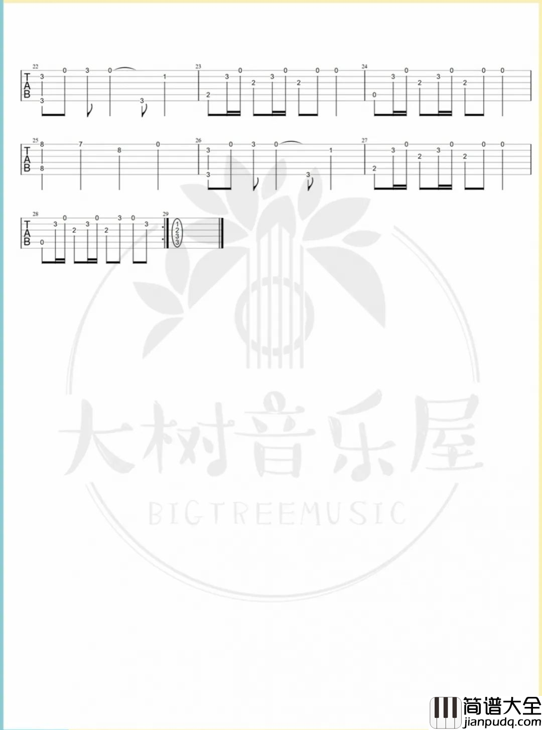 玫瑰少年指弹谱_五月天/蔡依林_简单版吉他独奏谱_附教学