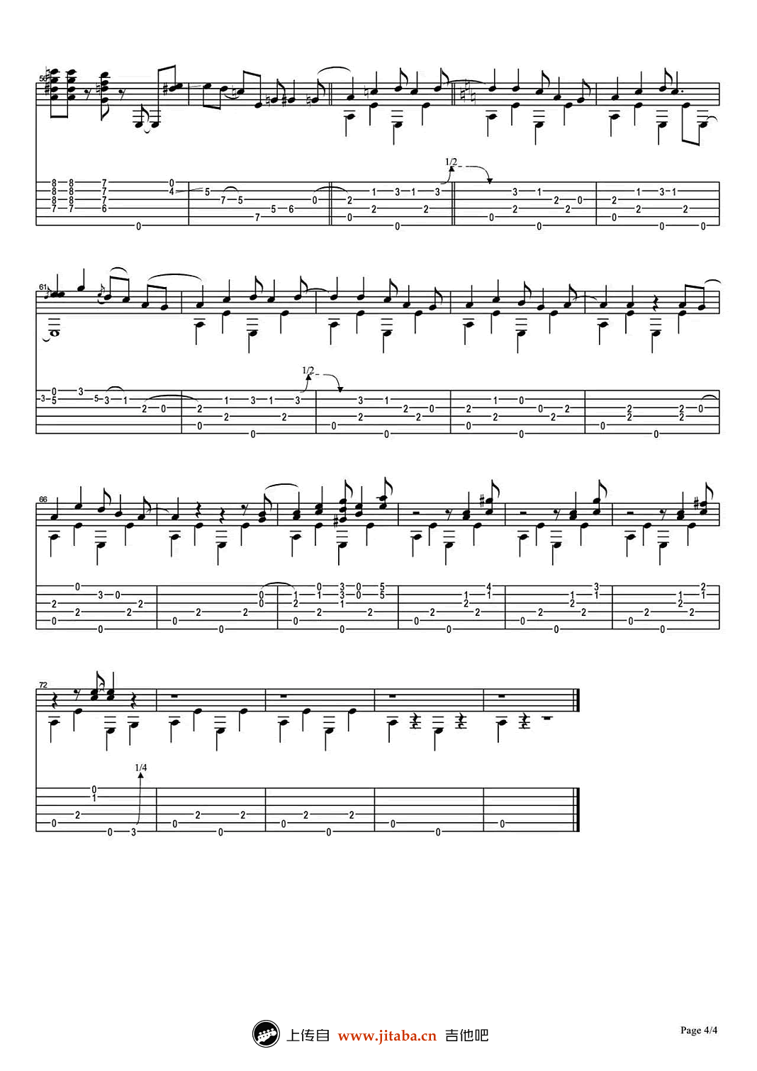 Windy_And_Warm指弹谱_原版六线谱_吉他吧编配_Tommy_Emmanuel