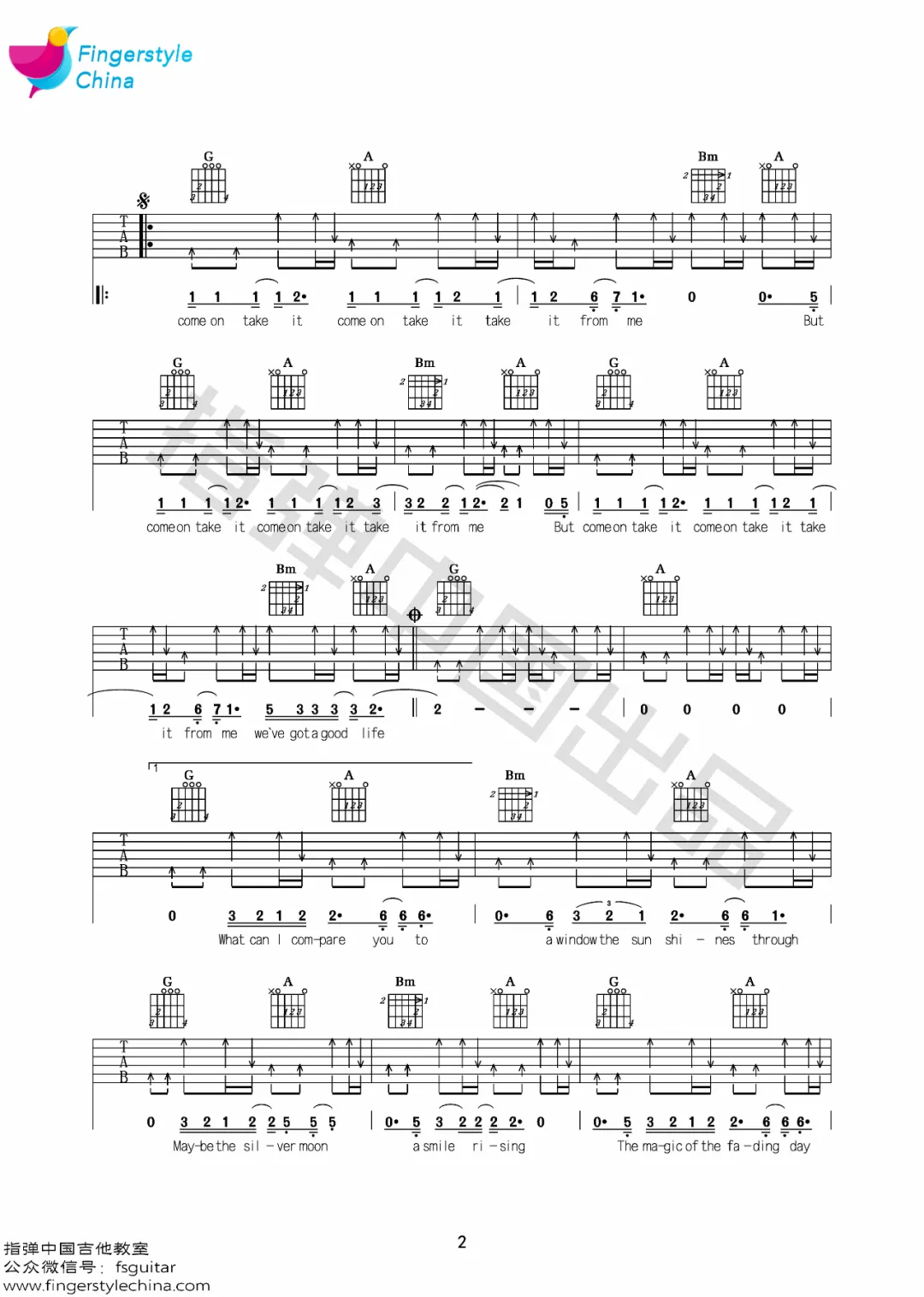 Take_It_From_Me吉他谱_The_Weepies_D调