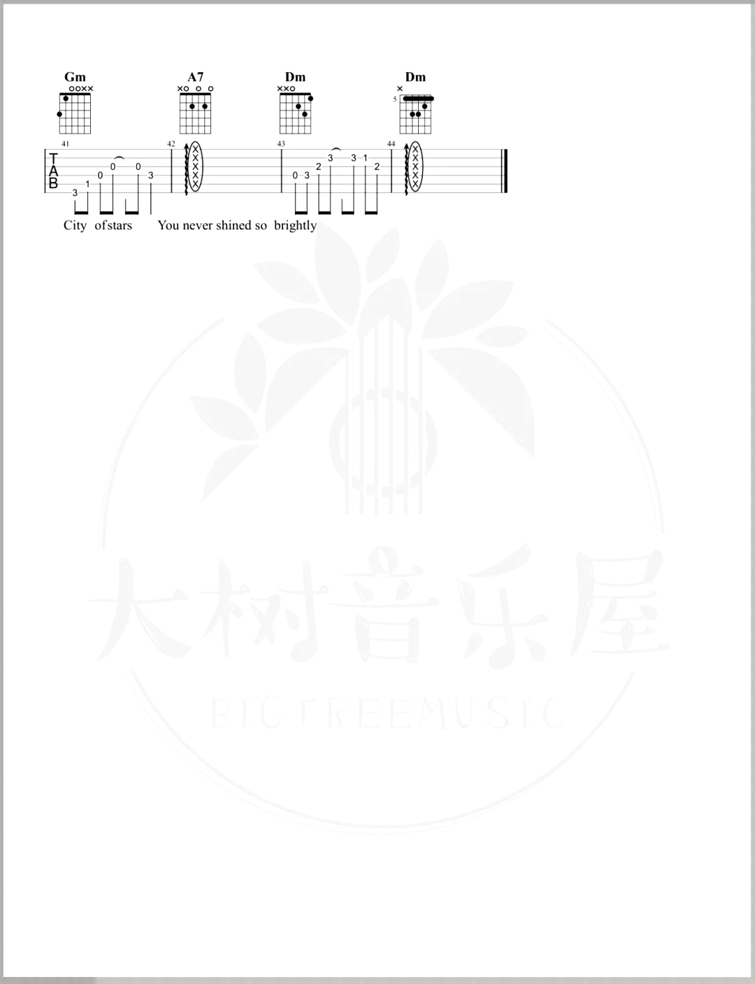 _City_Of_Stars_吉他谱_D调吉他演示/教学__爱乐之城_的主题曲