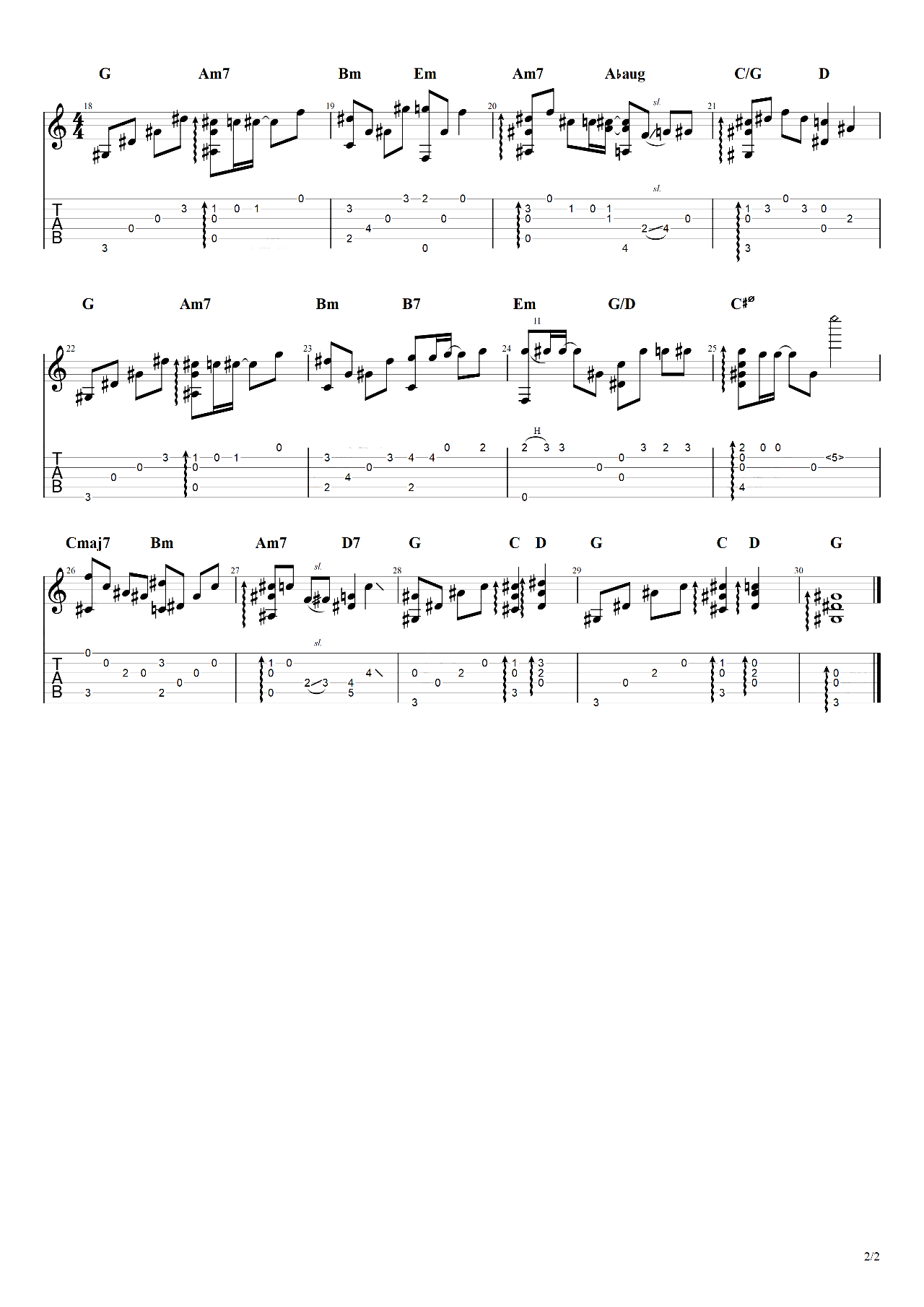 I_Believe指弹吉他谱_张信哲_独奏六线谱_我的野蛮女友主题曲
