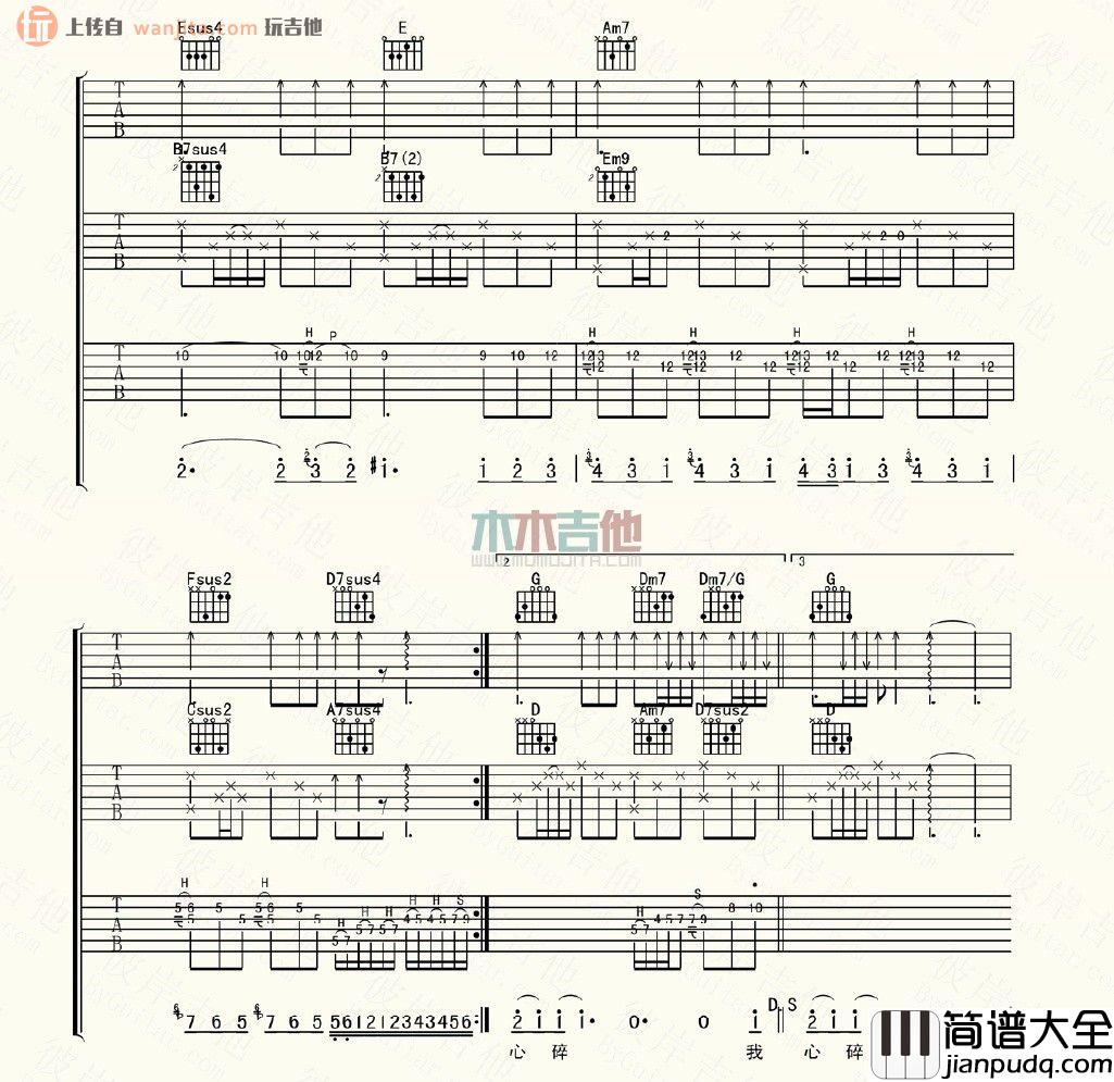 爱如潮水(吉他谱)_蔡淳佳
