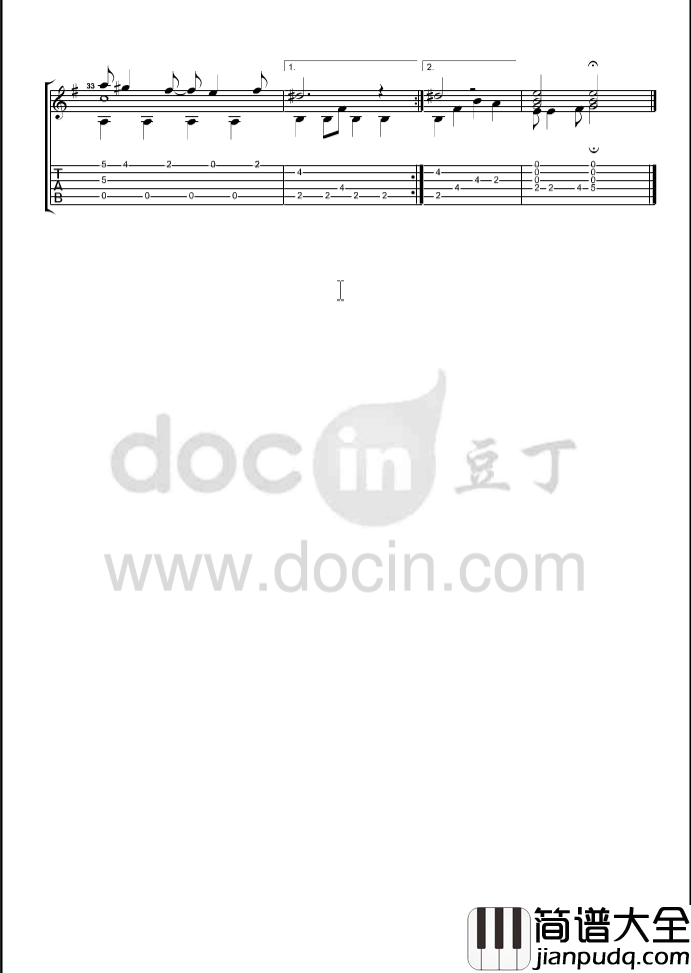 No_Milk_Today指弹谱_原调六线谱_豆丁网编配_Herman's_Hermits