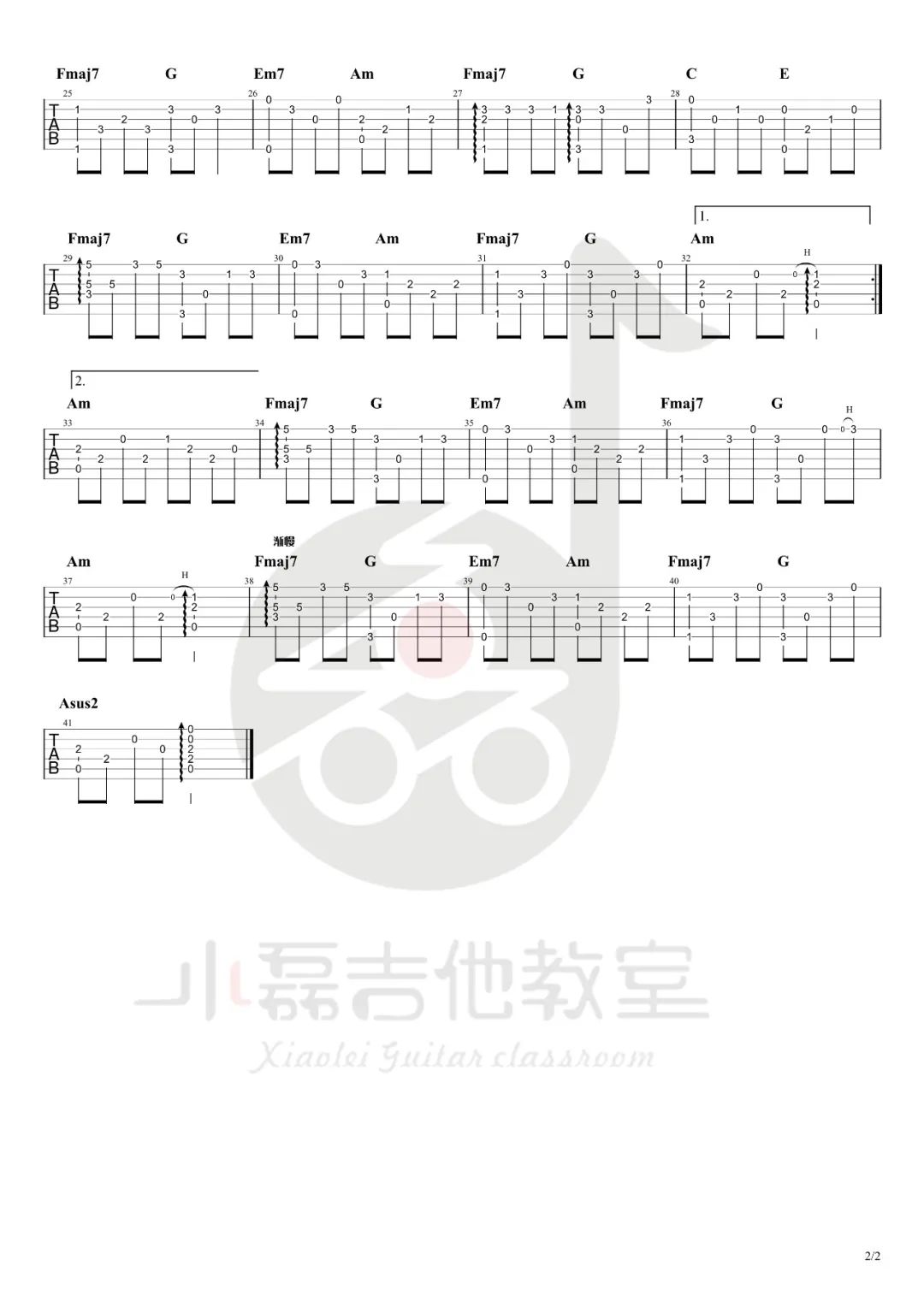 胡广生指弹吉他谱_任素汐_吉他独奏六线谱_吉他指弹谱