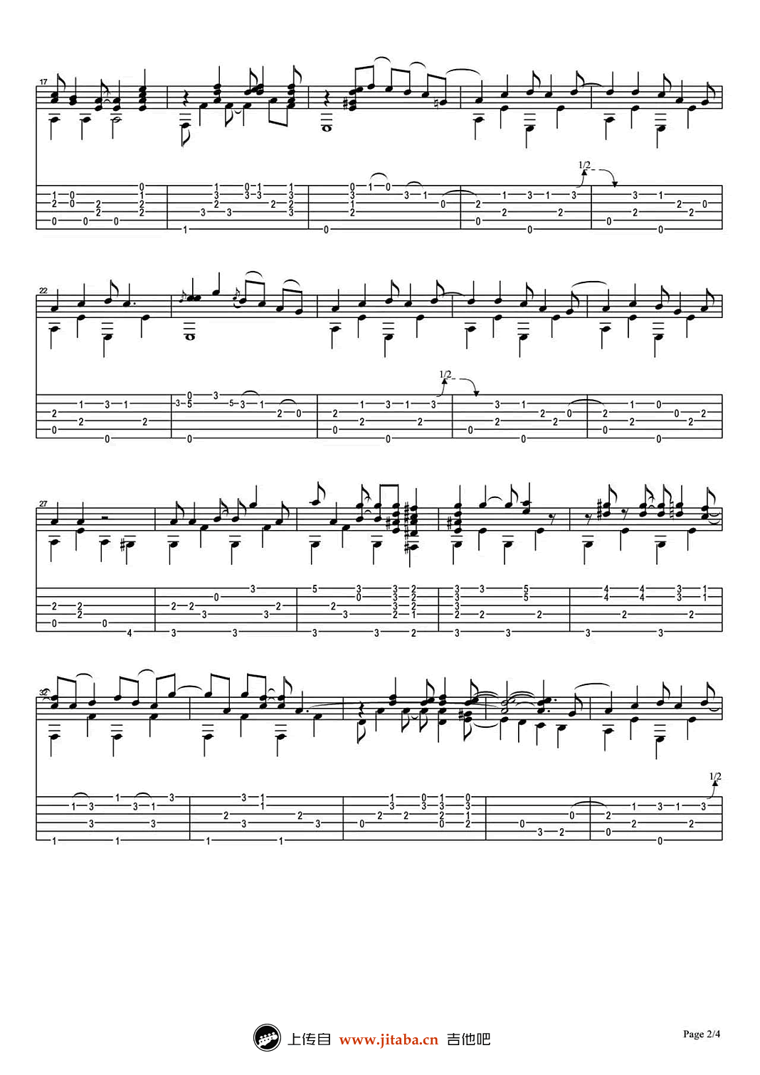 Windy_And_Warm指弹谱_原版六线谱_吉他吧编配_Tommy_Emmanuel