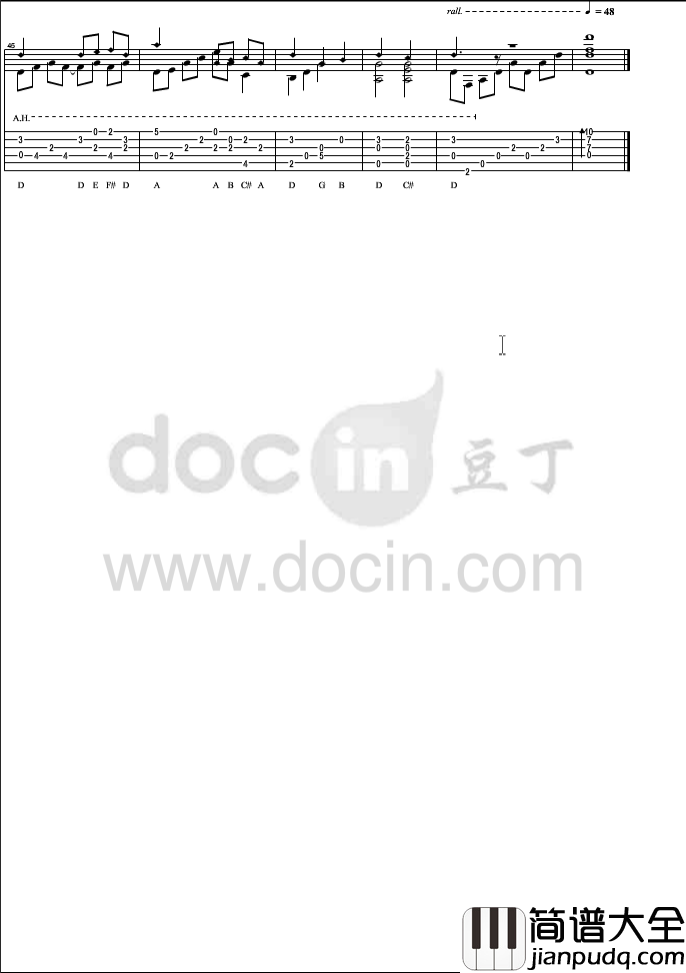 Sundial_Dreams指弹谱_C调六线谱_豆丁网编配_Kevin_Kern