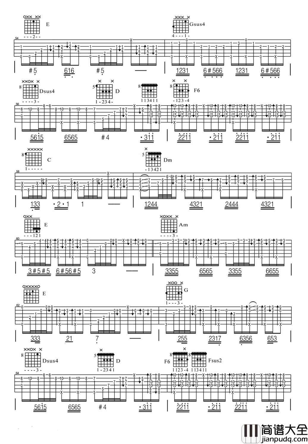 Hotel_California（加州旅馆）吉他谱_G调指弹完整版六线谱_老鹰乐队