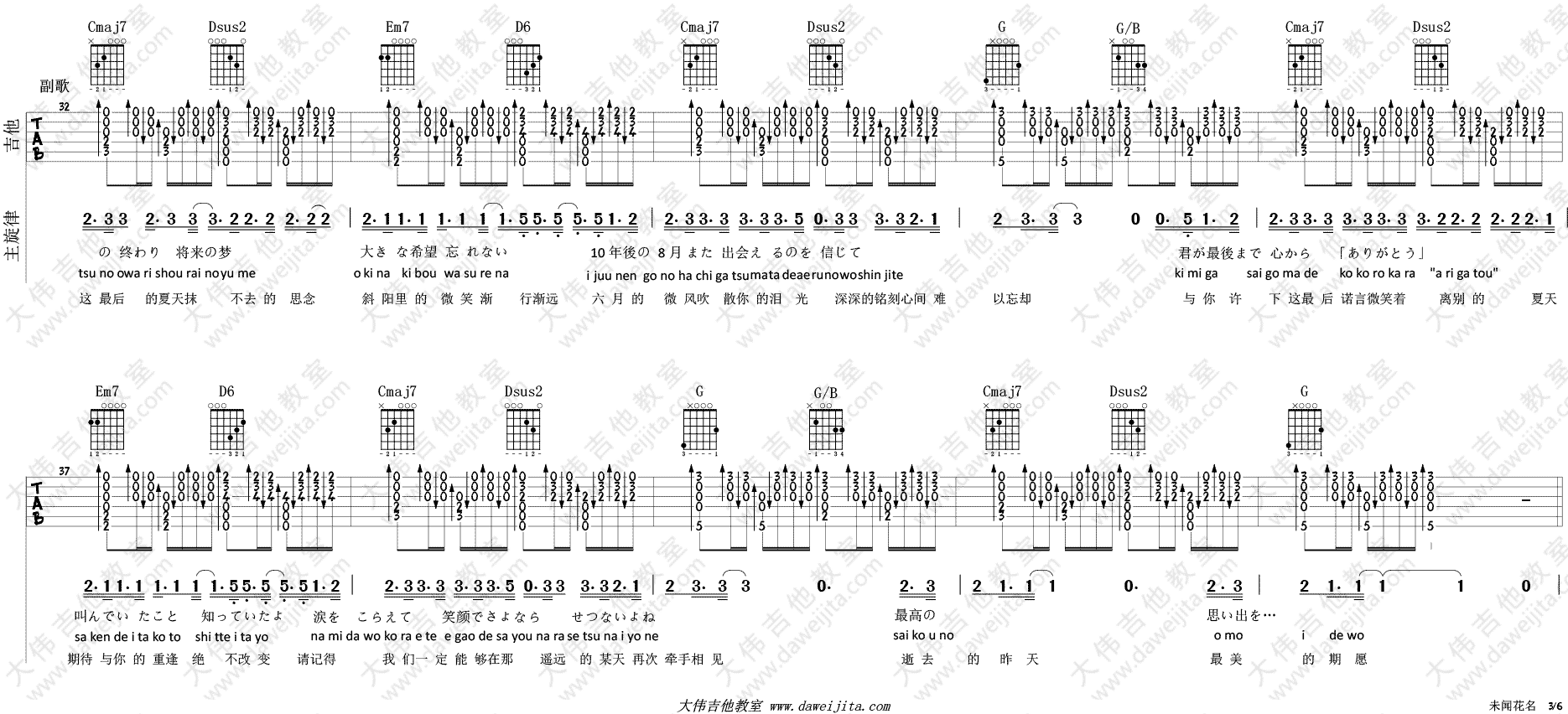Zone_secret_base_君がくれたもの_吉他谱(G调)_Guitar_Music_Score