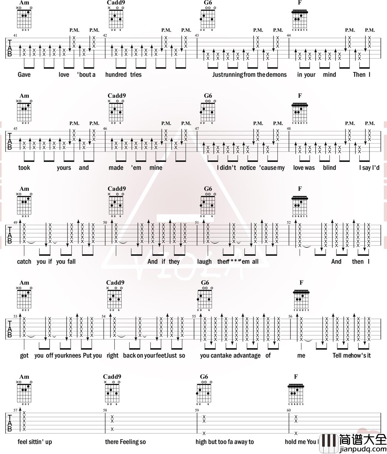 Without_Me_Halsey_图片谱标准版_吉他谱_Daram_吉他图片谱_高清