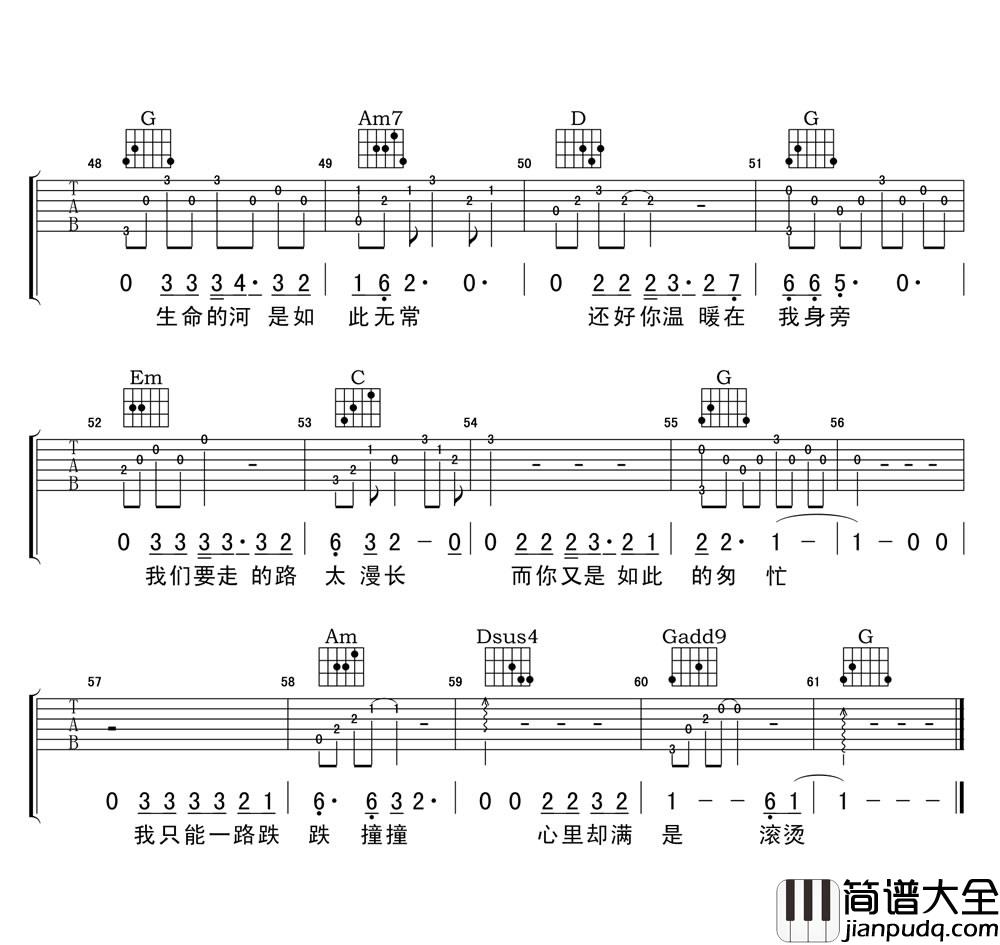 还好有你_品冠_六线谱完整版_吉他谱_阿细_吉他图片谱_高清