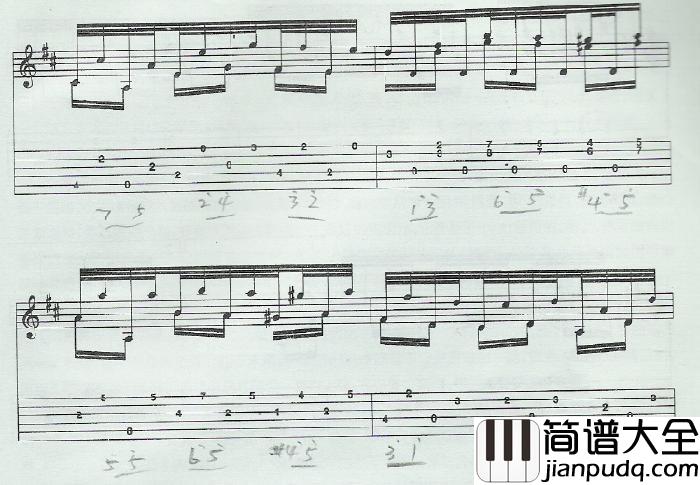 关于你的甜蜜记忆|吉他谱|图片谱|高清|世界名曲