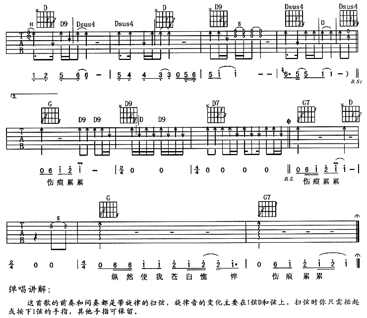 _执着_吉他谱