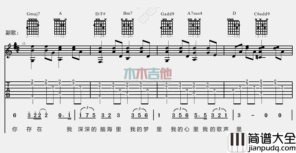 李代沫_我的歌声里_吉他谱_Guitar_Music_Score
