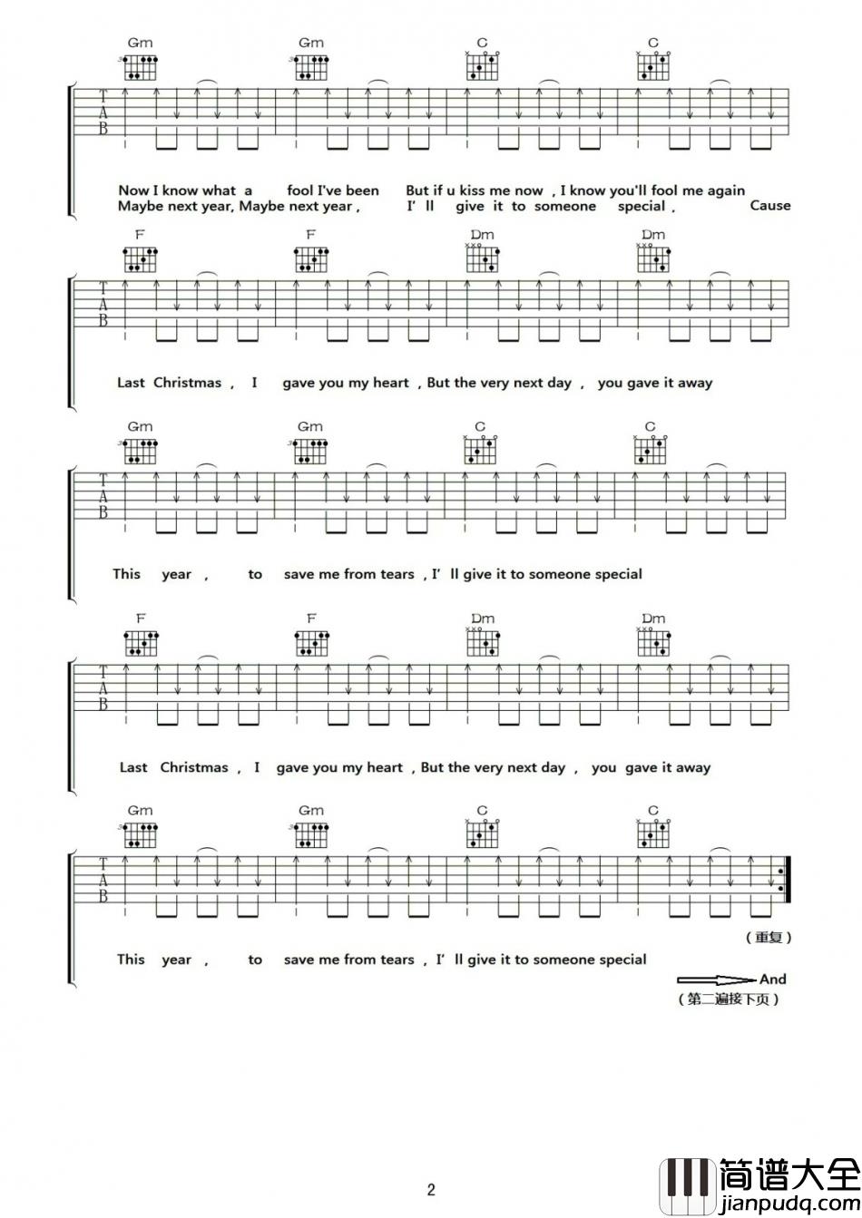 Taylor,Swift_Last_Christmas_吉他谱_Guitar_Music_Score