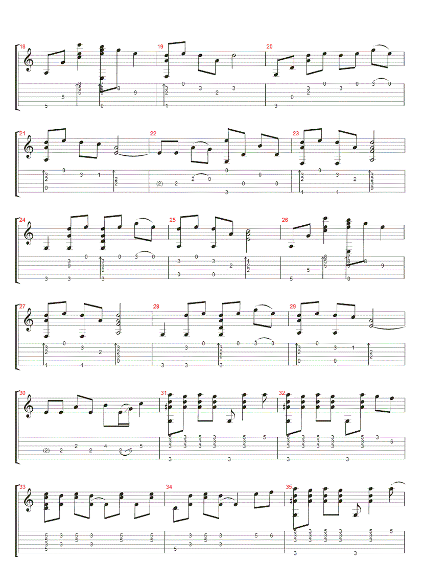 Merry_Christmas_Mr.Lawrance_押尾桑_图片谱标准版_吉他谱_MERRY_吉他图片谱_高清