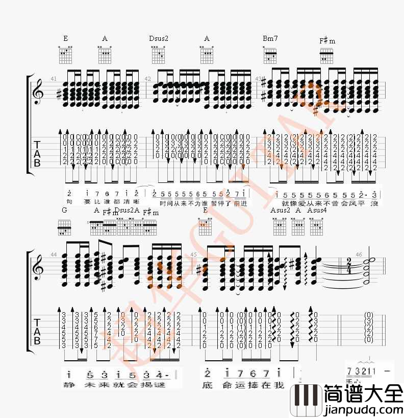 以后要做的事_林俊杰_图片谱标准版_吉他谱_林俊杰_吉他图片谱_高清