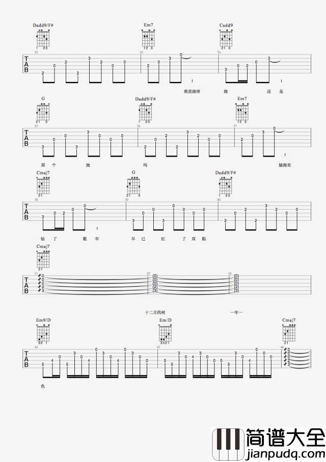 何大河_楚风阵阵吹_吉他谱_Guitar_Music_Score