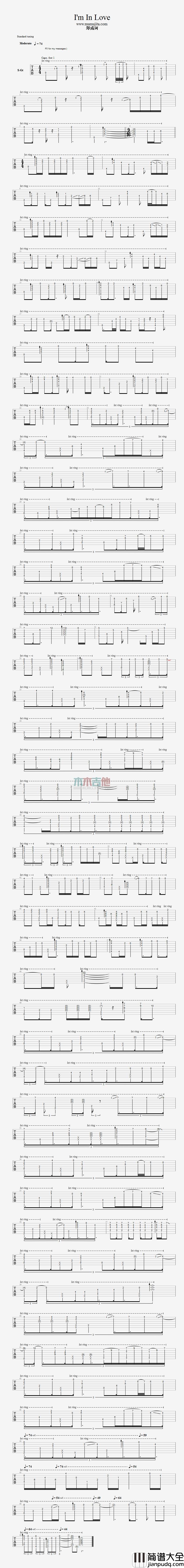 郑成河_Im_In_Love_指弹__吉他谱_Guitar_Music_Score