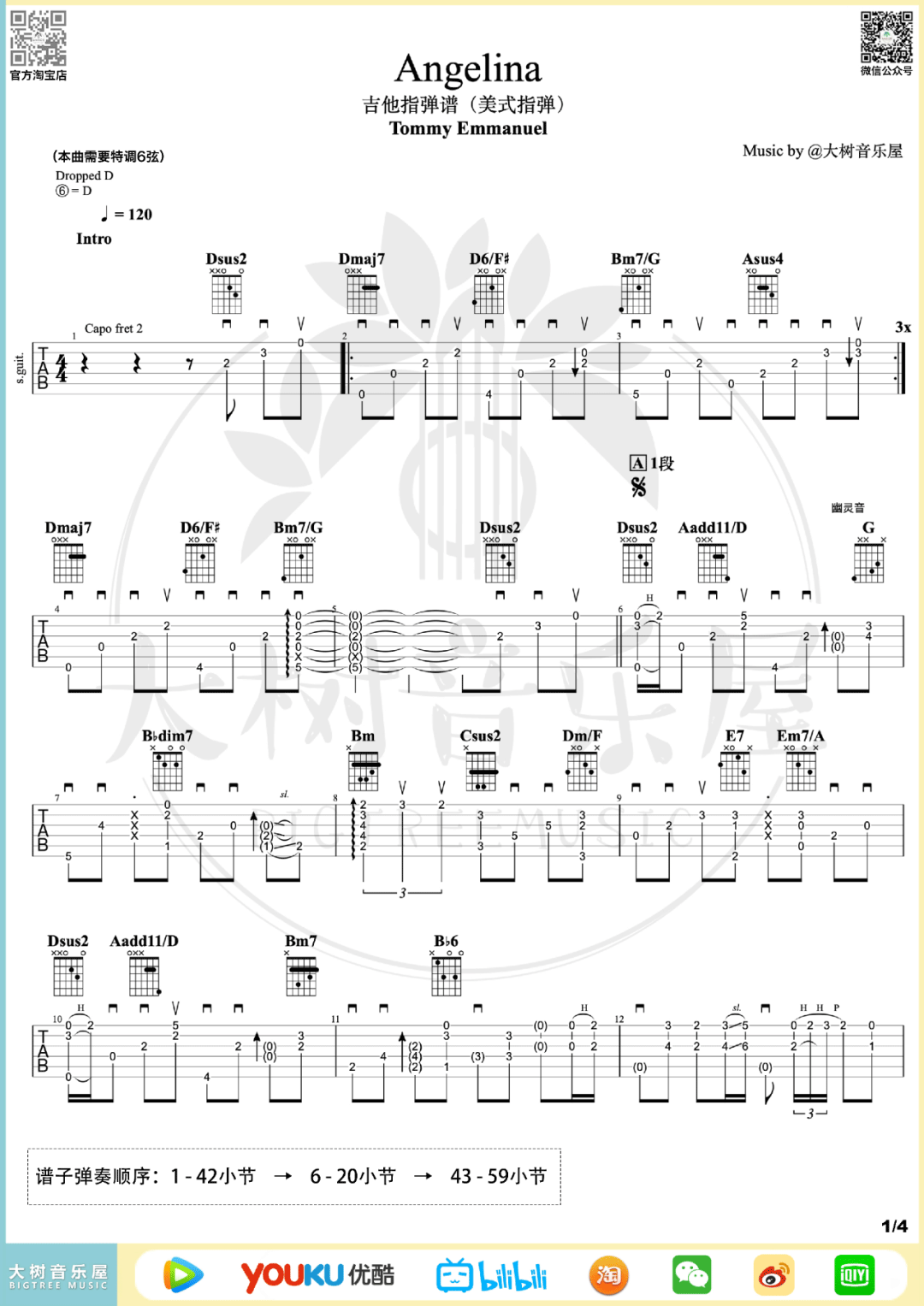 Angelina指弹吉他谱_Tommy_Emmanuel_吉他独奏六线谱