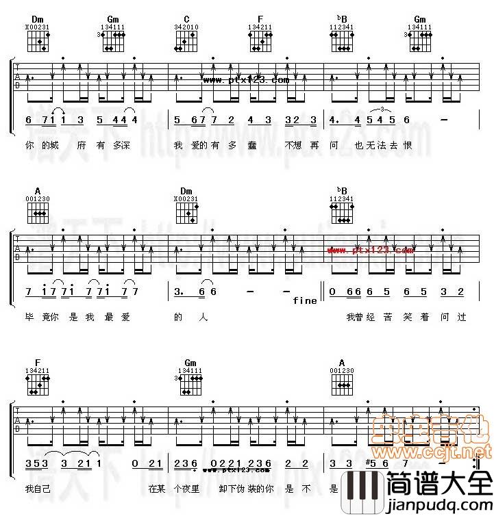 城府|吉他谱|图片谱|高清|许嵩