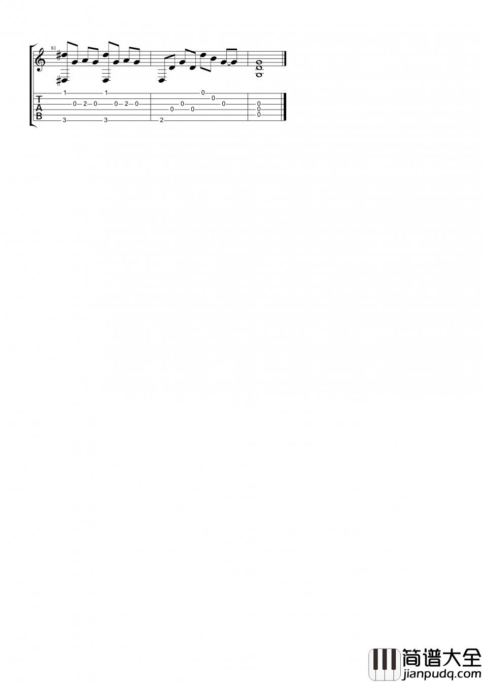 魏如昀_听见下雨的声音_指弹__吉他谱_Guitar_Music_Score