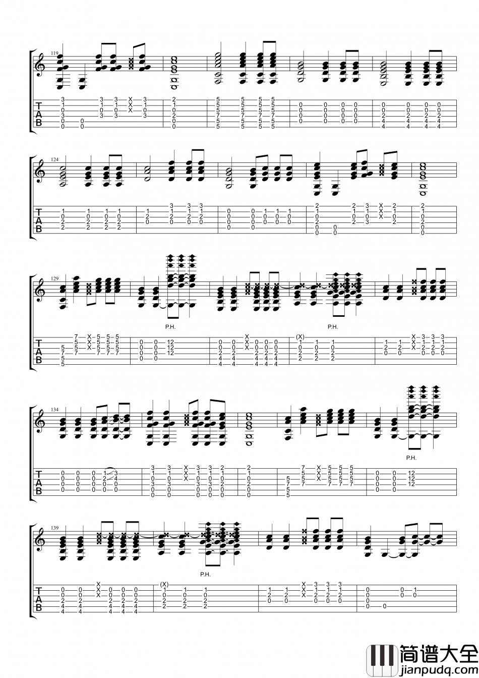 梁静茹_可惜不是你_指弹__吉他谱_Guitar_Music_Score