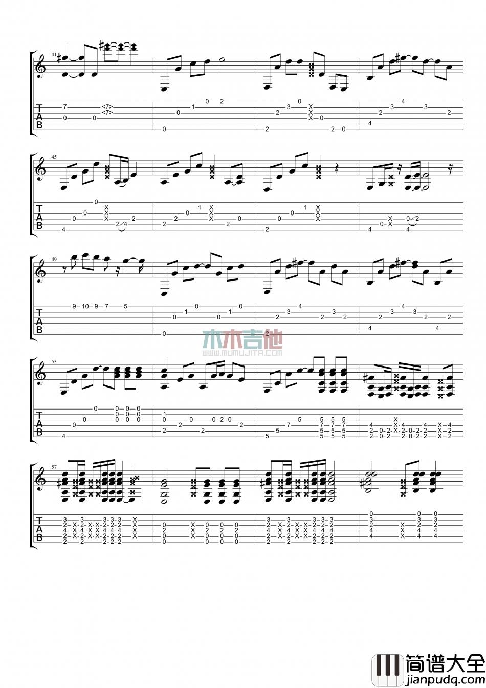 林俊杰_心墙_指弹__吉他谱_Guitar_Music_Score