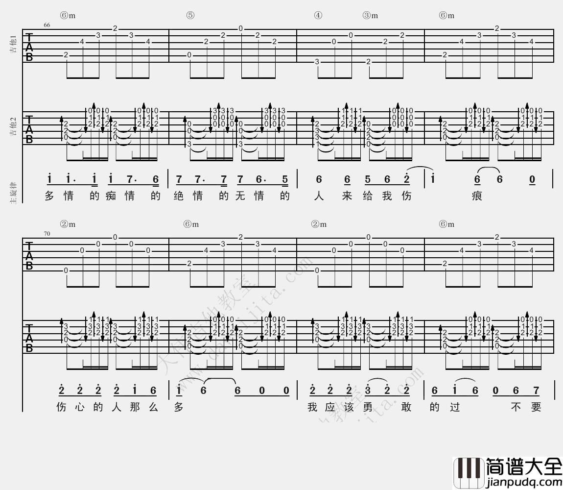 林志炫_单身情歌_吉他谱(E调)_Guitar_Music_Score