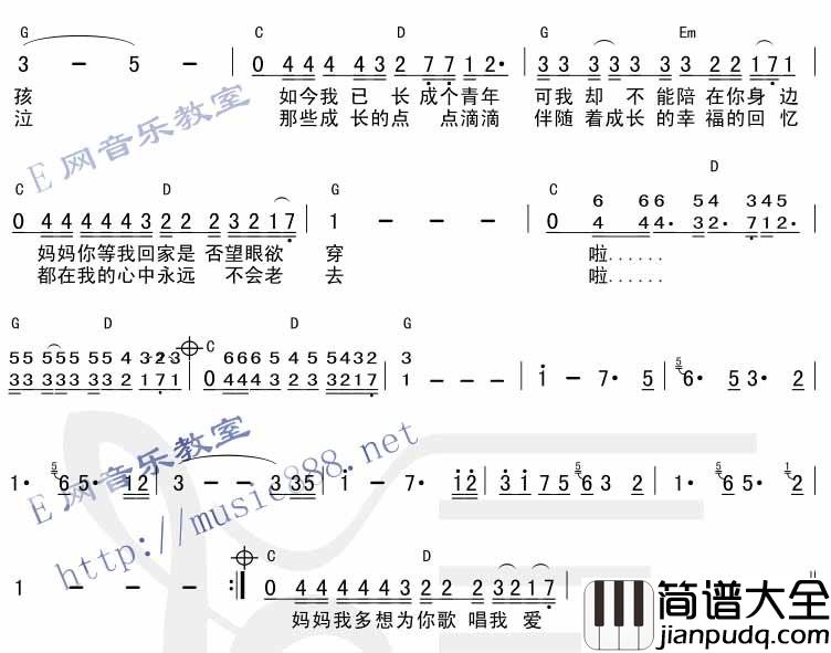 今天是你的生日,妈妈|吉他谱|图片谱|高清|钟立风