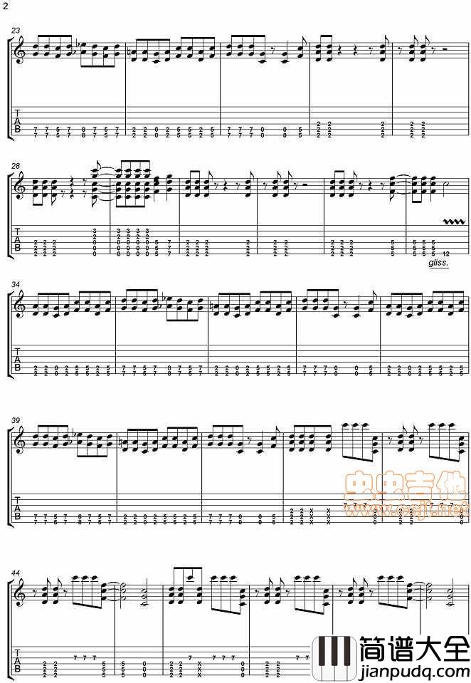 说传记谱|分享|Nickelback|Flat_On_The_Floor|吉他谱|吉他谱|图片谱|高清|nickelback