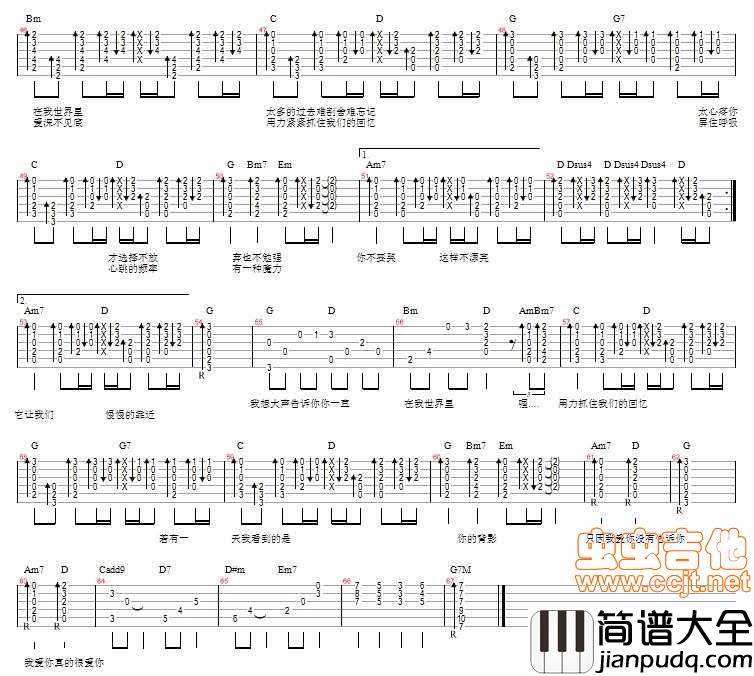 我想大声告诉你|樊凡|吉他谱|图片谱|高清|樊凡