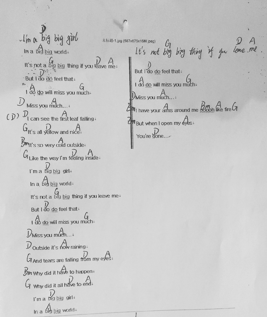 Emilia_Big_Big_World_吉他谱_Guitar_Music_Score
