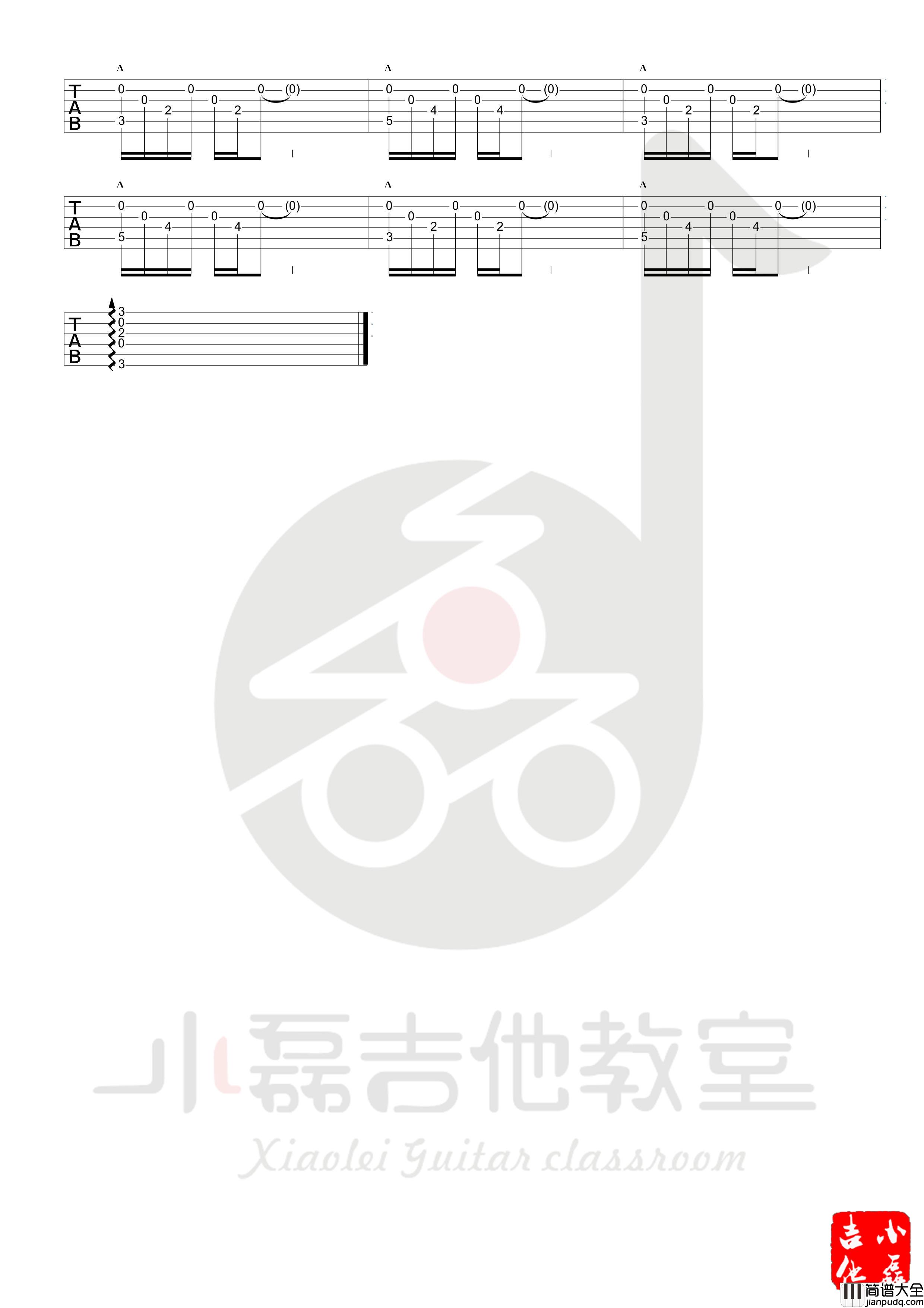 安河桥吉他谱_宋冬野_指弹独奏版吉他谱
