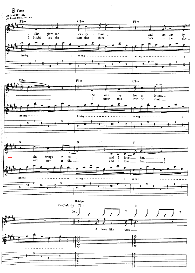 And_I_Love_Her|吉他谱|图片谱|高清|Beatles|披头士