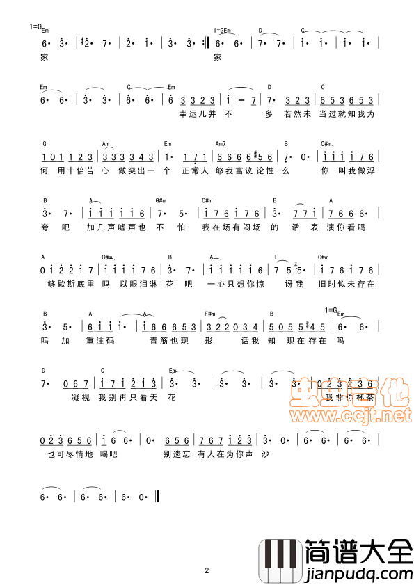 陈奕迅|_浮夸_|吉他谱|图片谱|高清|陈奕迅