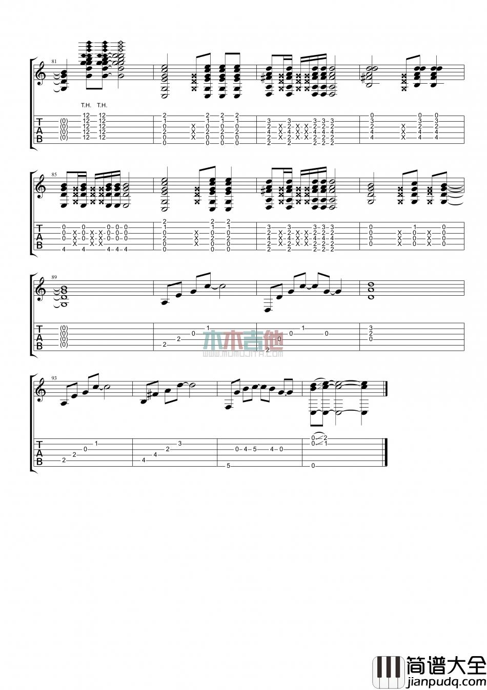 林俊杰_心墙_指弹__吉他谱_Guitar_Music_Score