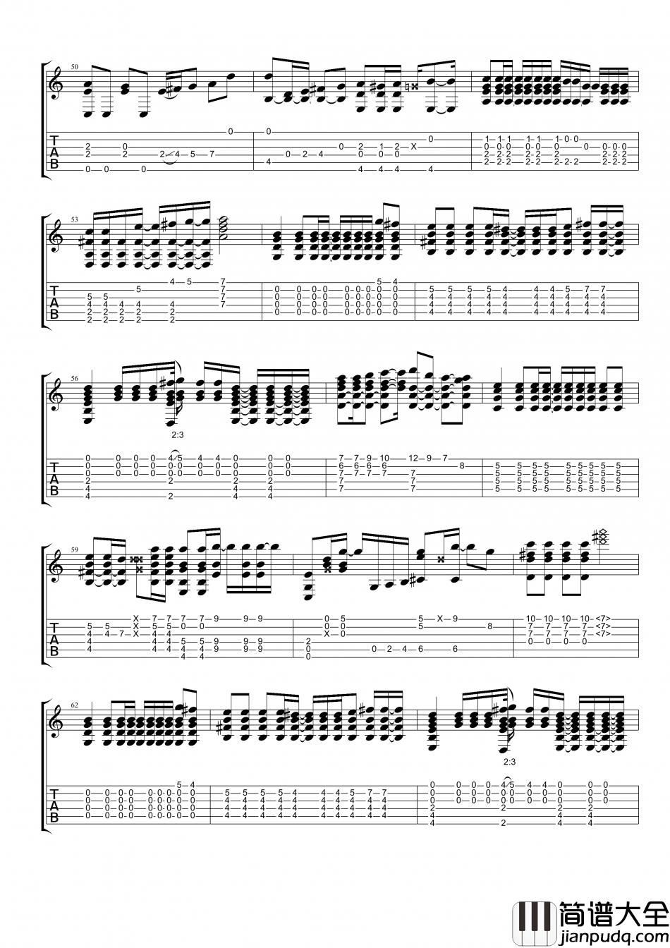 杨丞琳_勇敢很好_指弹__吉他谱_Guitar_Music_Score