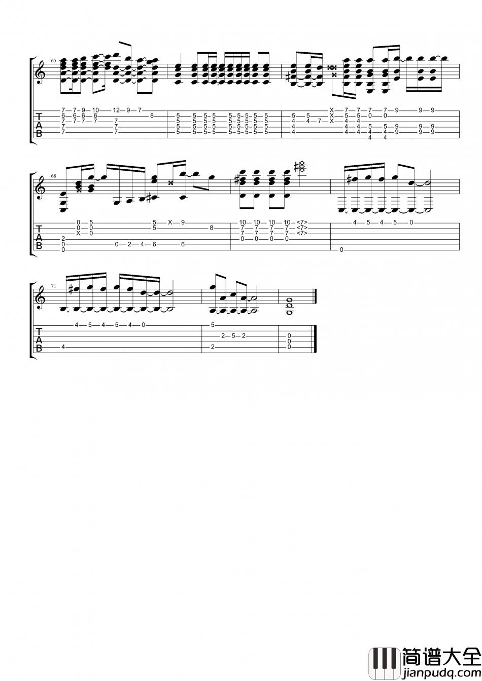 杨丞琳_勇敢很好_指弹__吉他谱_Guitar_Music_Score