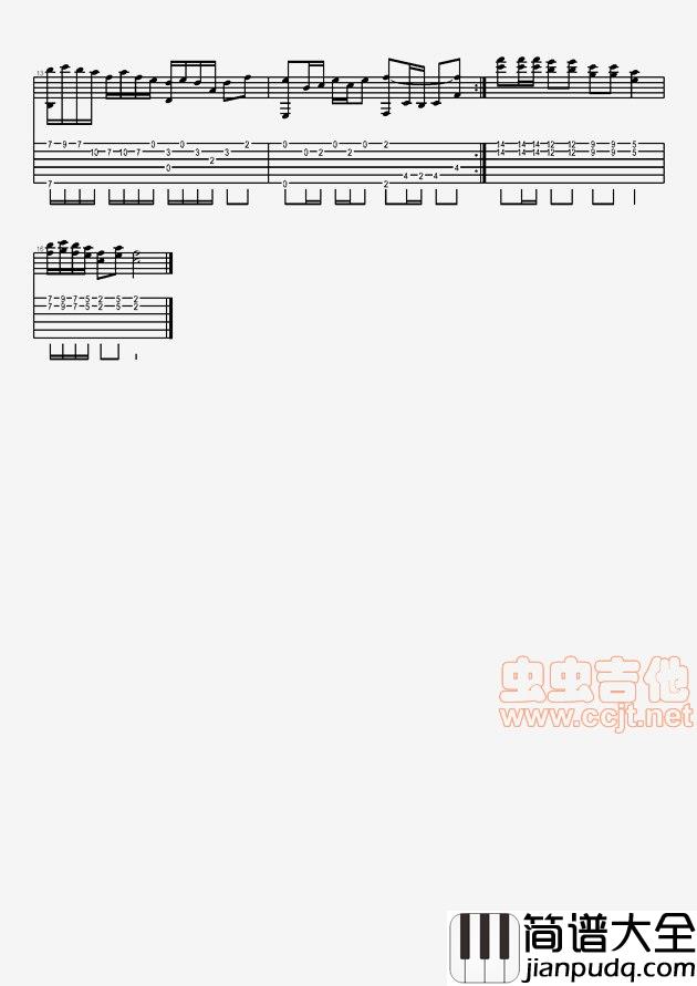 电子游戏_功夫_音乐|吉他谱|图片谱|高清|游戏
