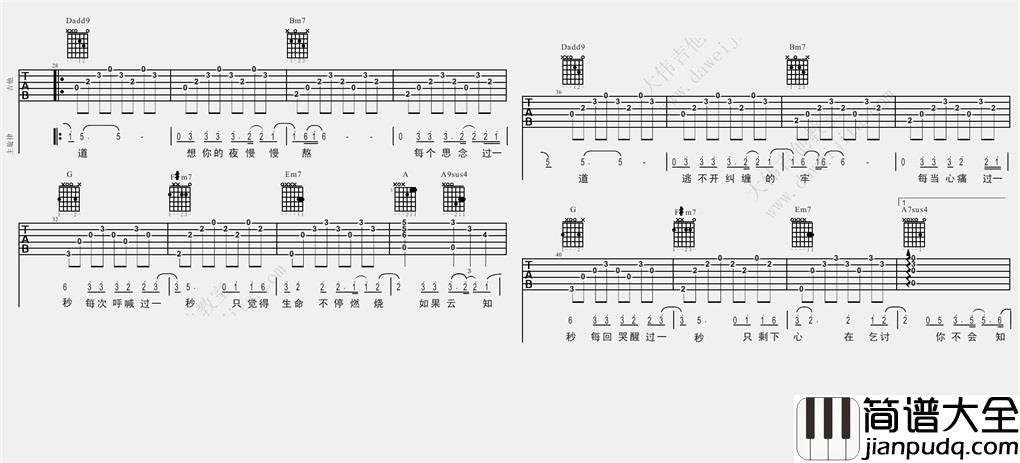 齐秦_如果云知道_吉他谱(D调)_Guitar_Music_Score