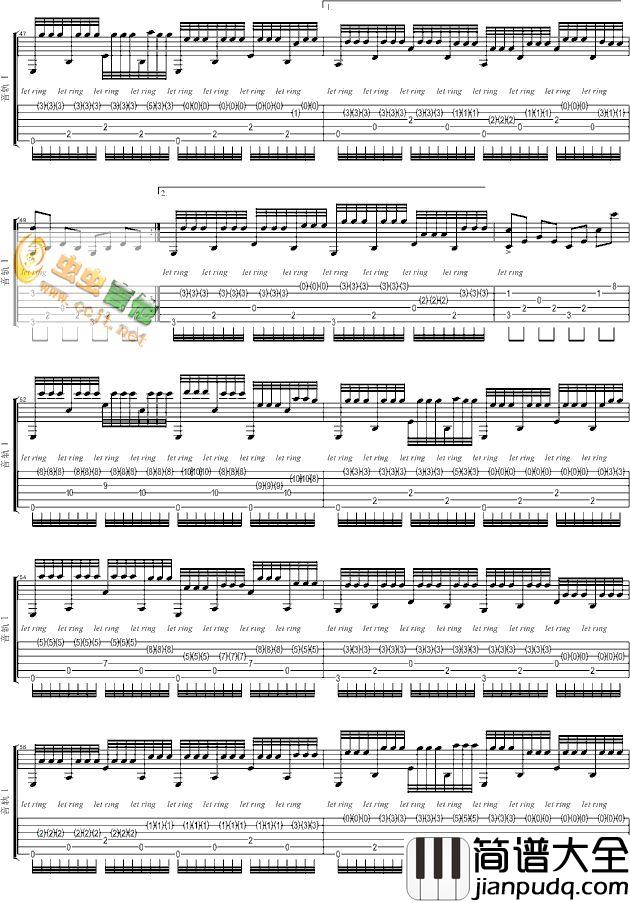 生命的执着|吉他谱|图片谱|高清|中国名曲