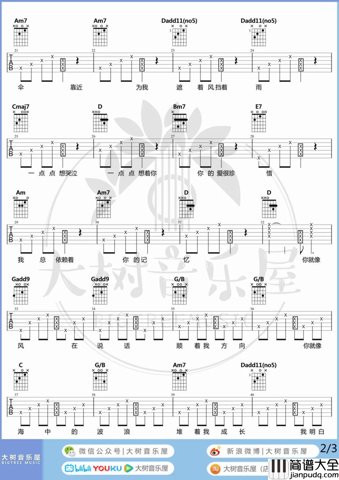 林依晨_你_吉他谱(G调)_Guitar_Music_Score