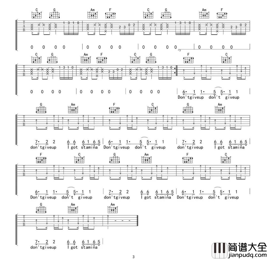 _The_Greatest_吉他谱_Sia_C调原版弹唱六线谱_高清图片谱
