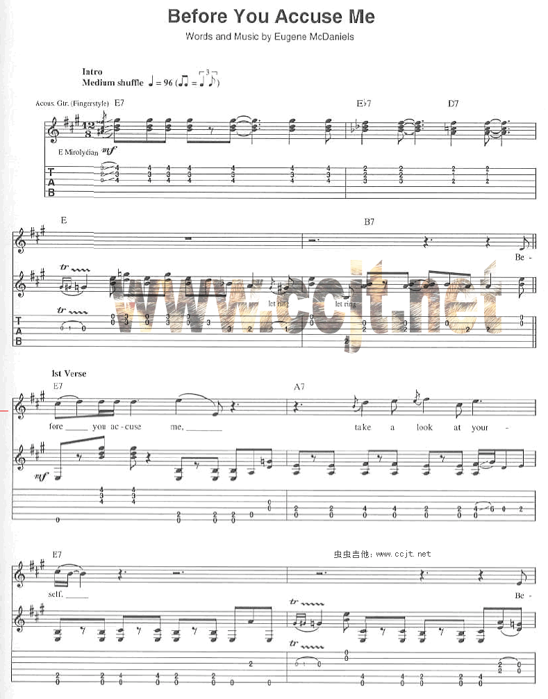 Befor_YOu_Accuse_Me|吉他谱|图片谱|高清|Eric_Clapton_|_克莱普顿