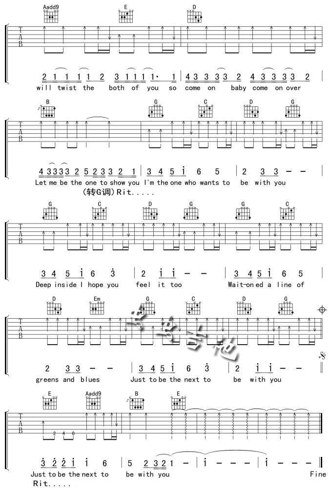 To_Be_With_You|吉他谱|图片谱|高清|欧美经典