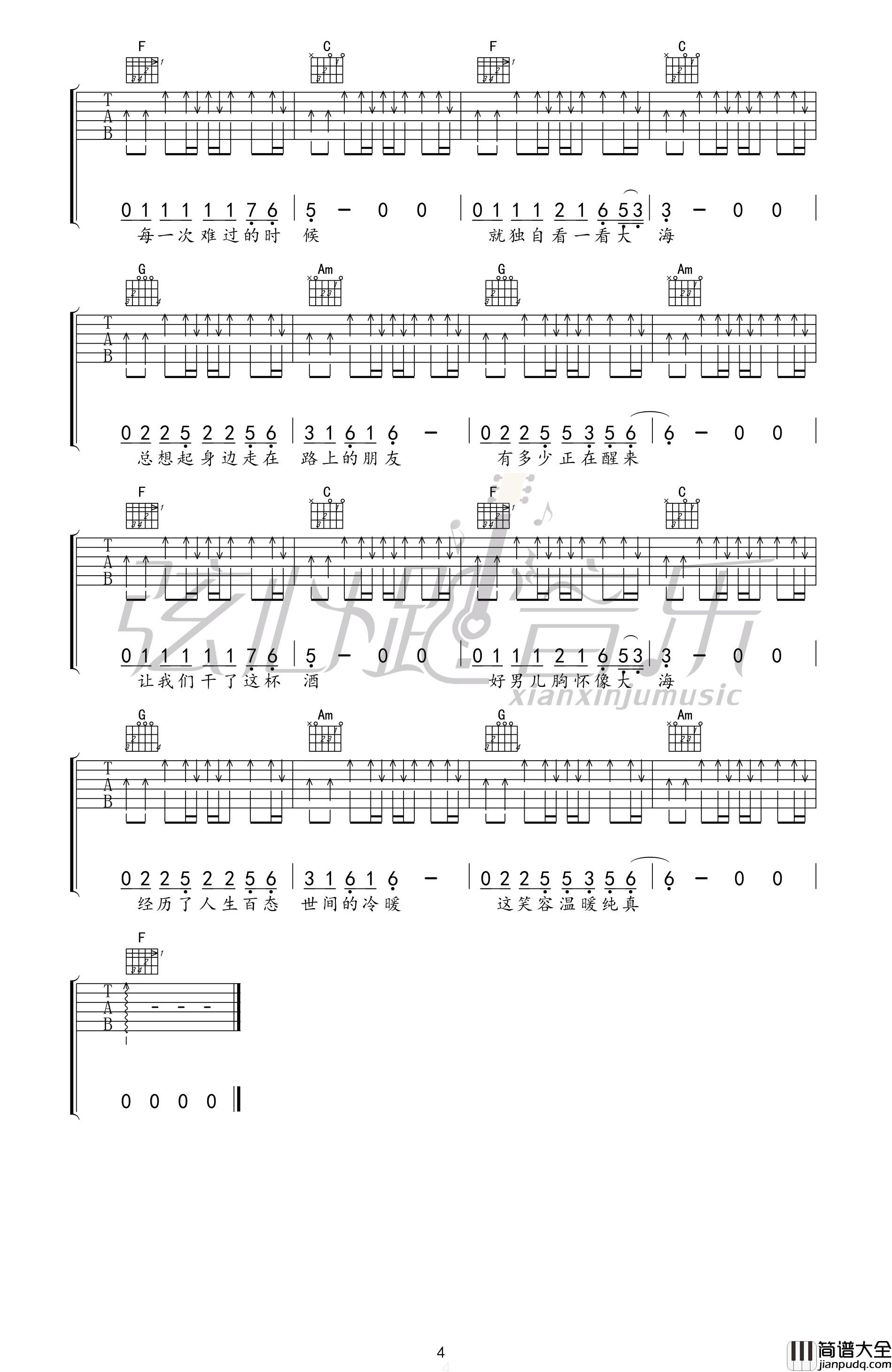 许巍_曾经的你_双吉他__吉他谱_Guitar_Music_Score