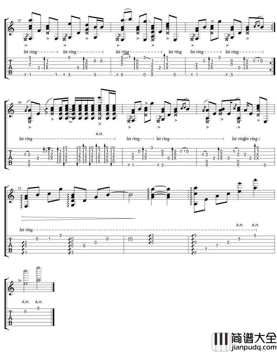红颜旧_琅琊榜插曲_图片谱完整版_吉他谱_刘涛_吉他图片谱_高清