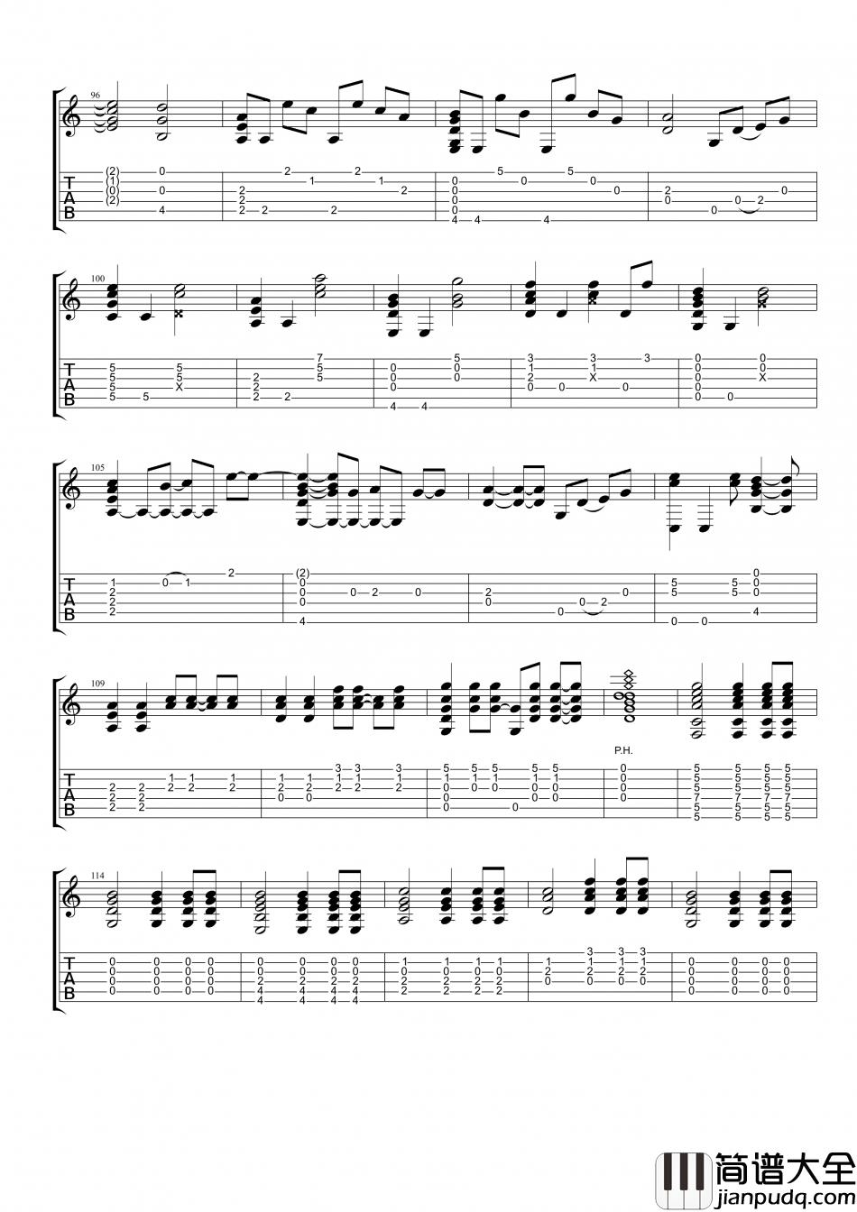 梁静茹_可惜不是你_指弹__吉他谱_Guitar_Music_Score